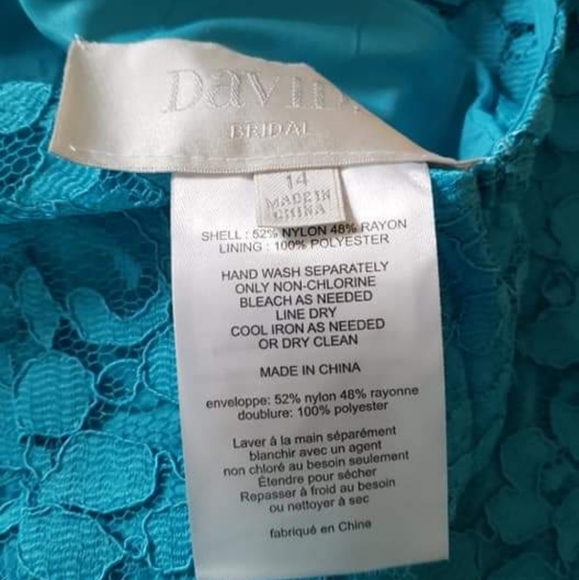 New David's Bridal Malibu Blue dresses size 4 &14 - Picture 4 of 4